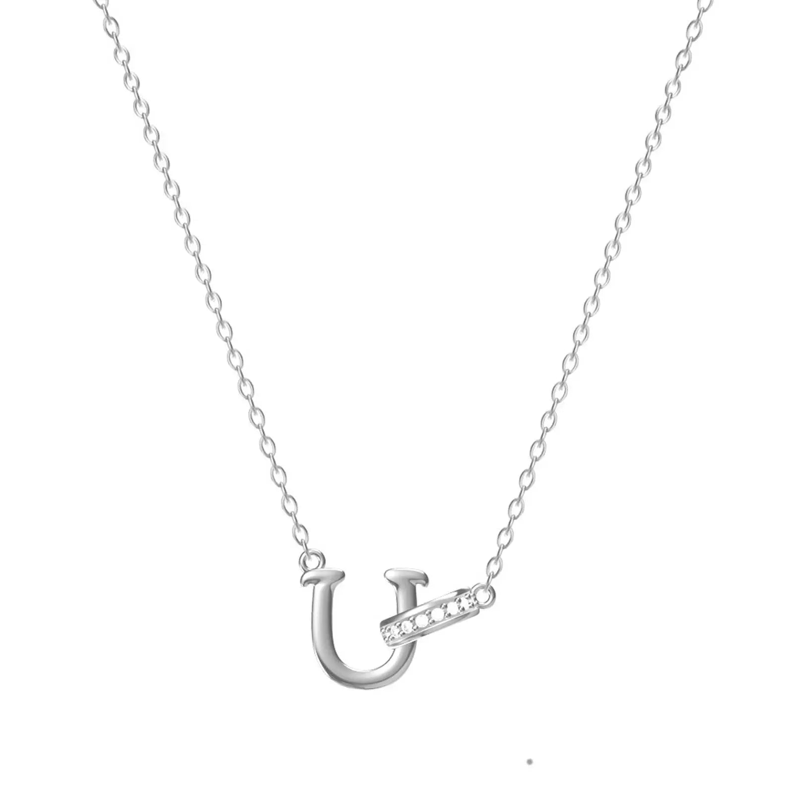 Dainty Forever Connected Initial Halo Necklace