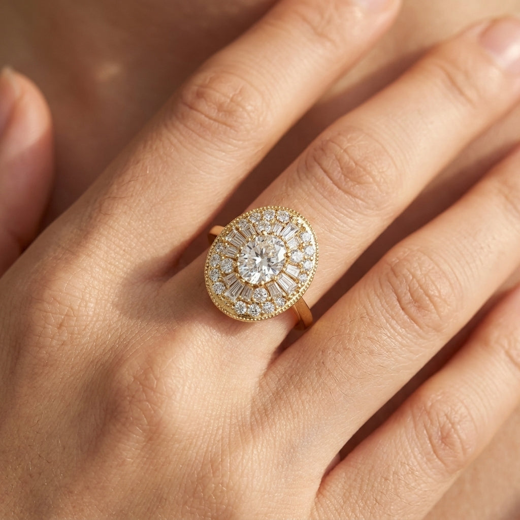 1ct Bold Oval Moissanite Ring