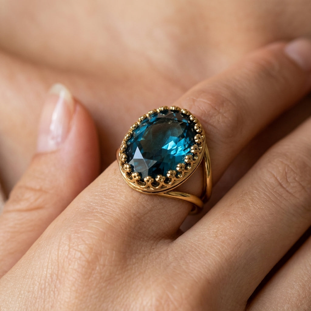 Deep Ocean Inspired Cocktail Ring