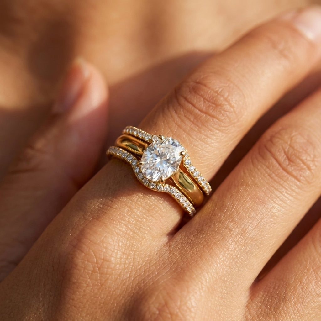3pc Diamond Nested Ring Stack