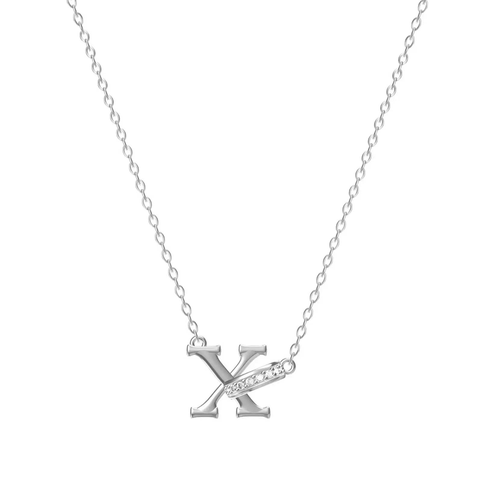 Dainty Forever Connected Initial Halo Necklace