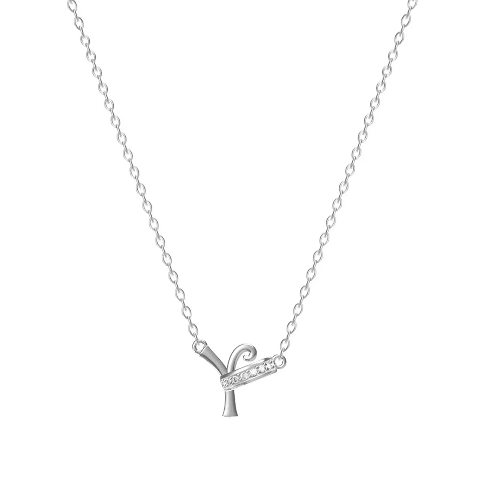 Dainty Forever Connected Initial Halo Necklace