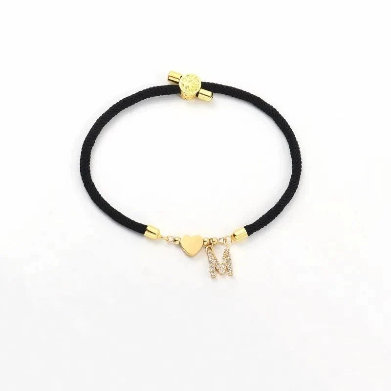 Adjustable Shape Letter Initial Bracelets