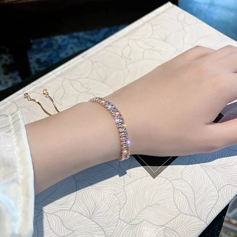 Baguette Crystal Adjustable Tennis Bracelets