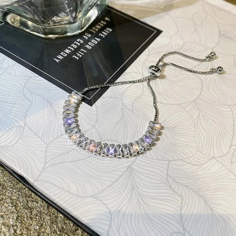 Baguette Crystal Adjustable Tennis Bracelets