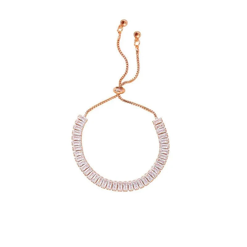 Baguette Crystal Adjustable Tennis Bracelets