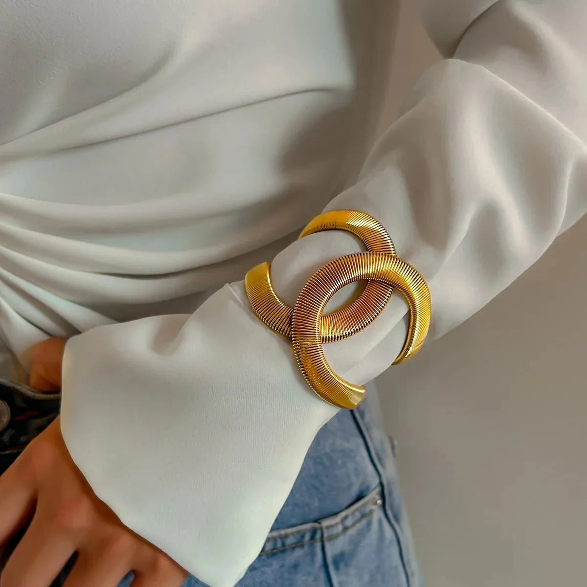 Chunky Spiral Cuff Bracelet