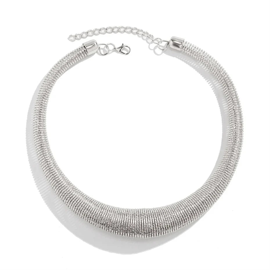 Classy Chunky Textured Choker Necklace