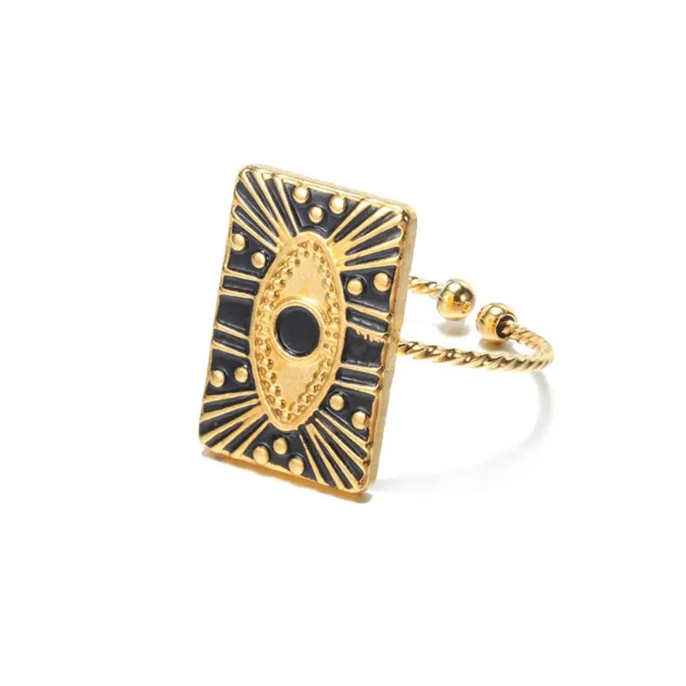 Classy Evil Eye Heart & Rectangle Rings