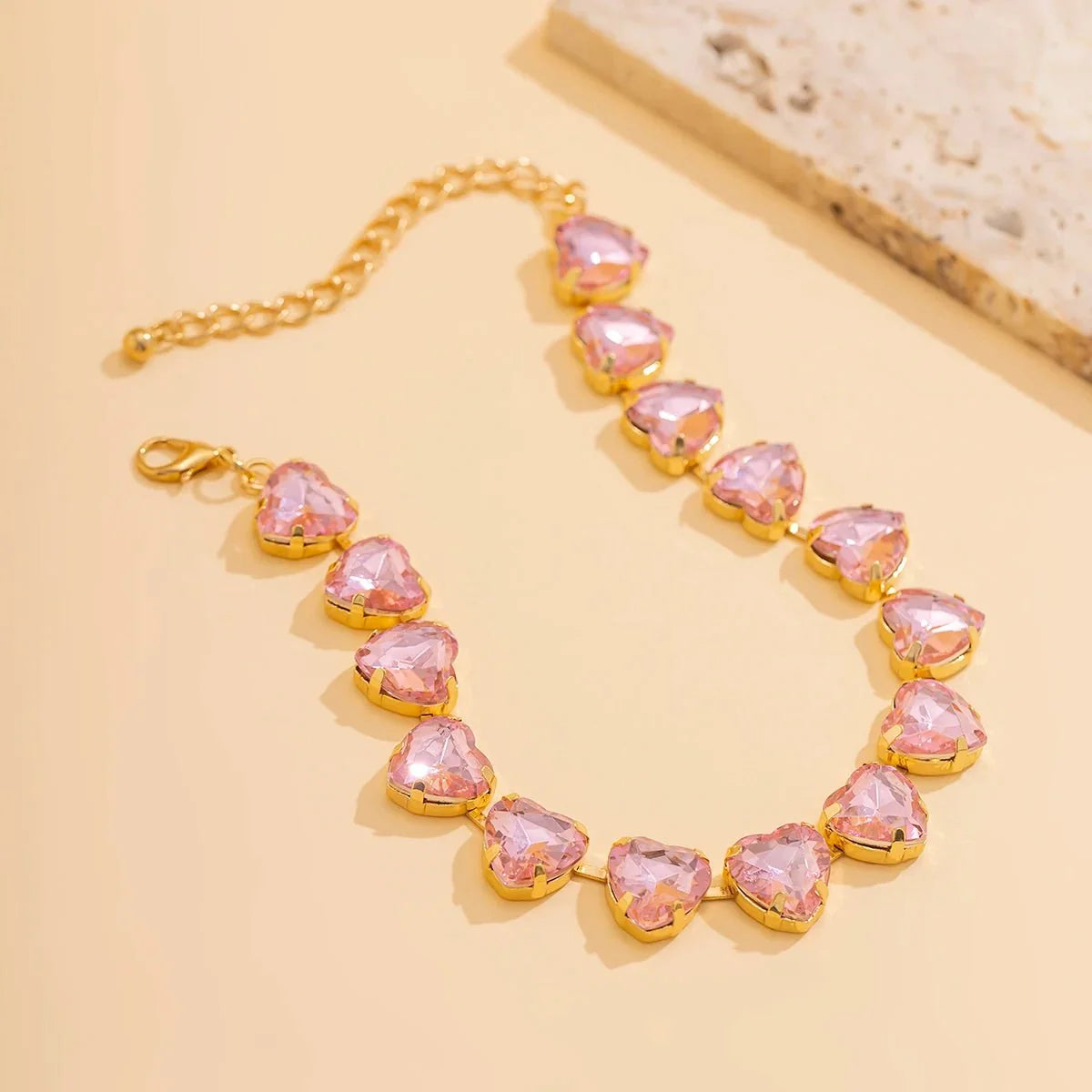 Crystal Heart Choker Necklace