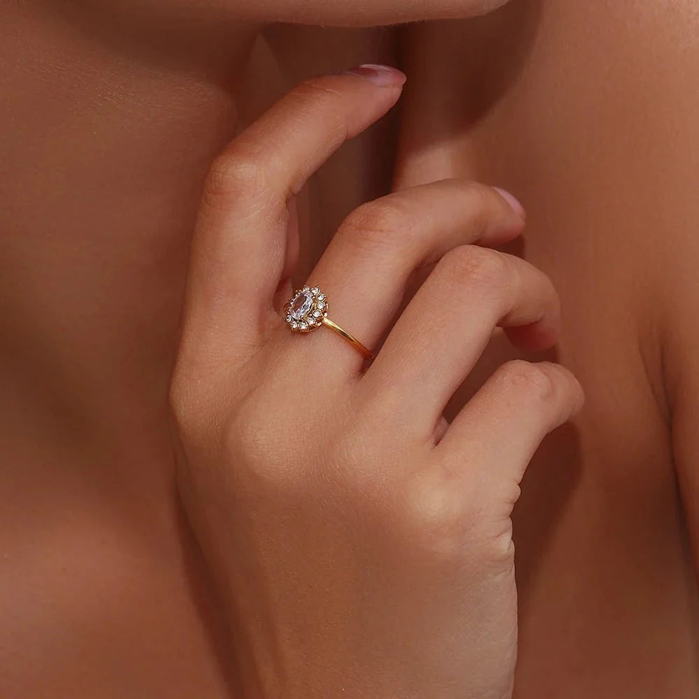 Dainty Adjustable Oval Diamond Rings