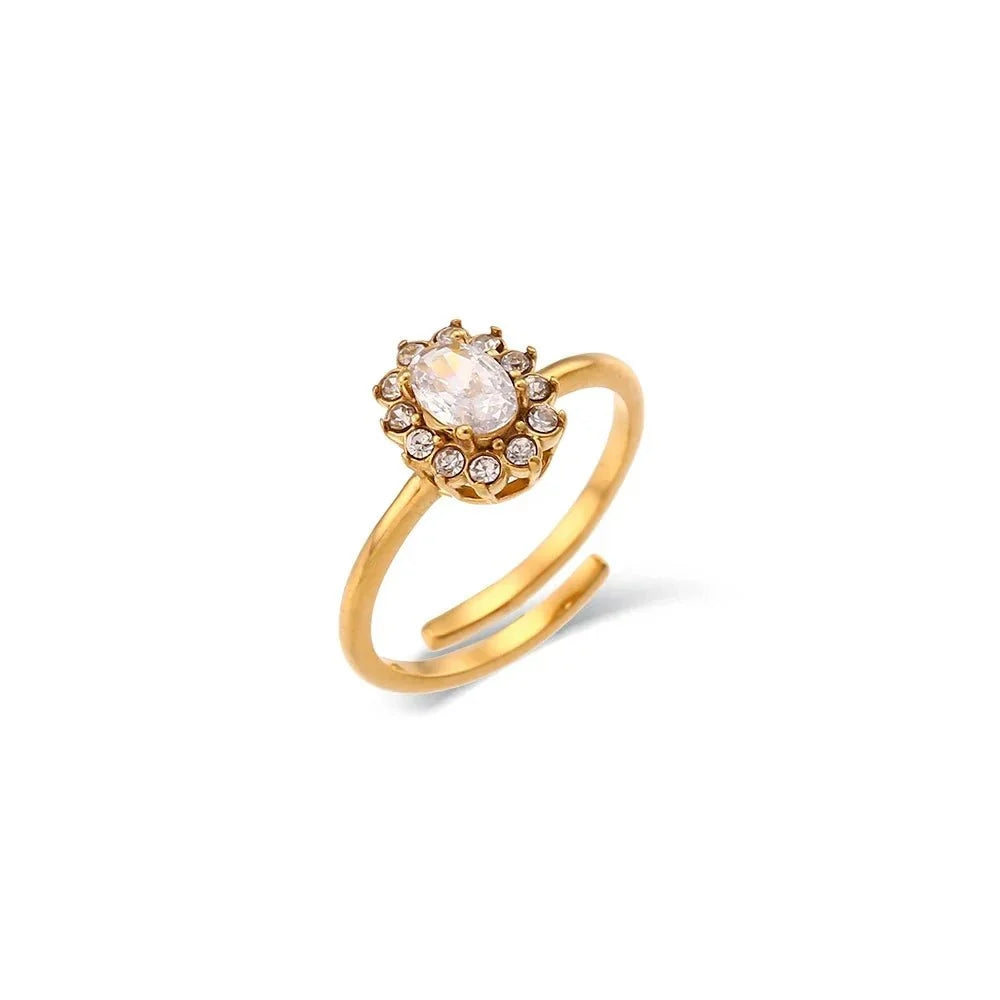 Dainty Adjustable Oval Diamond Rings