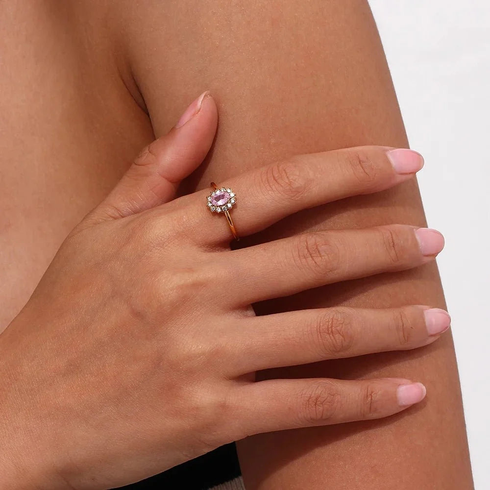 Dainty Adjustable Oval Diamond Rings