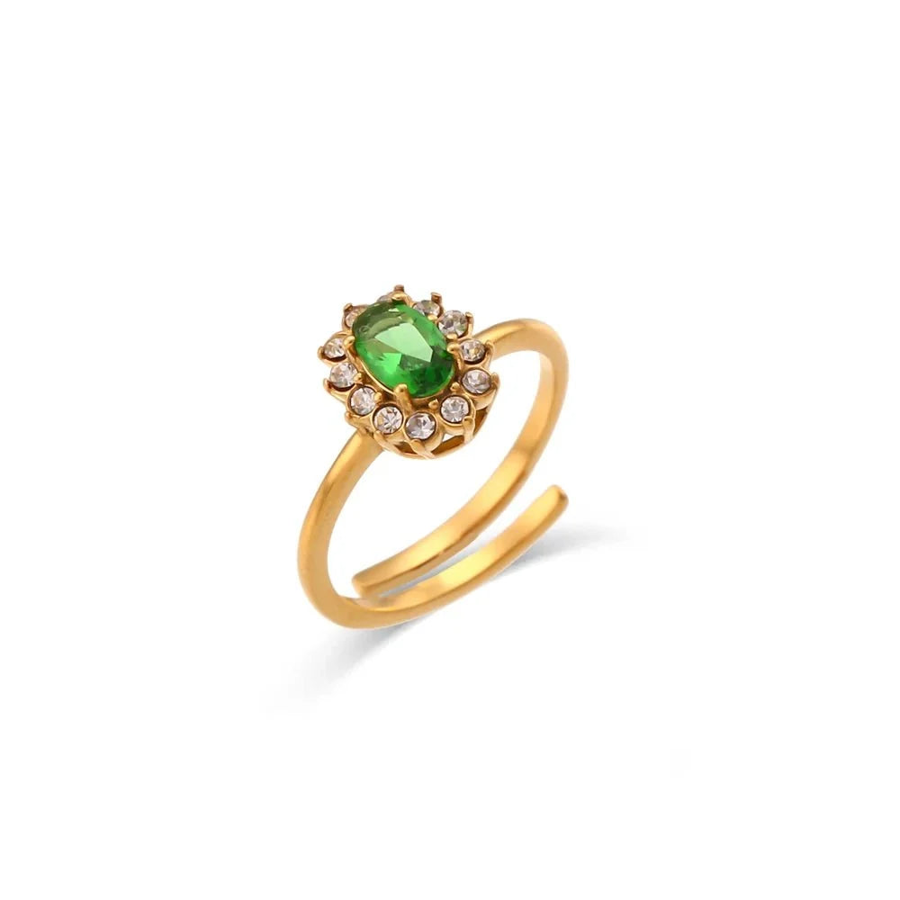 Dainty Adjustable Oval Diamond Rings