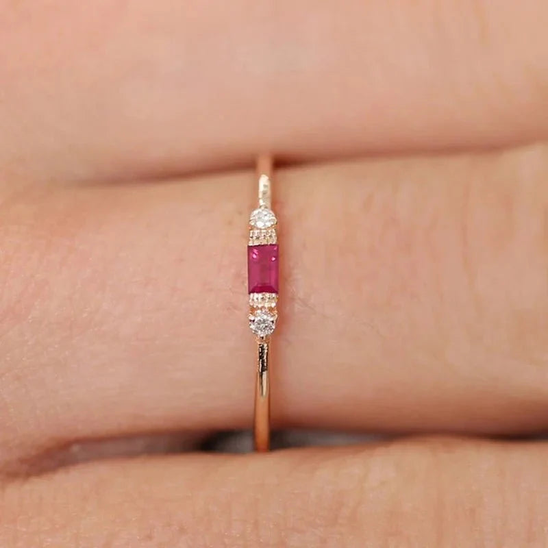 Dainty & Baguette Diamond Ring