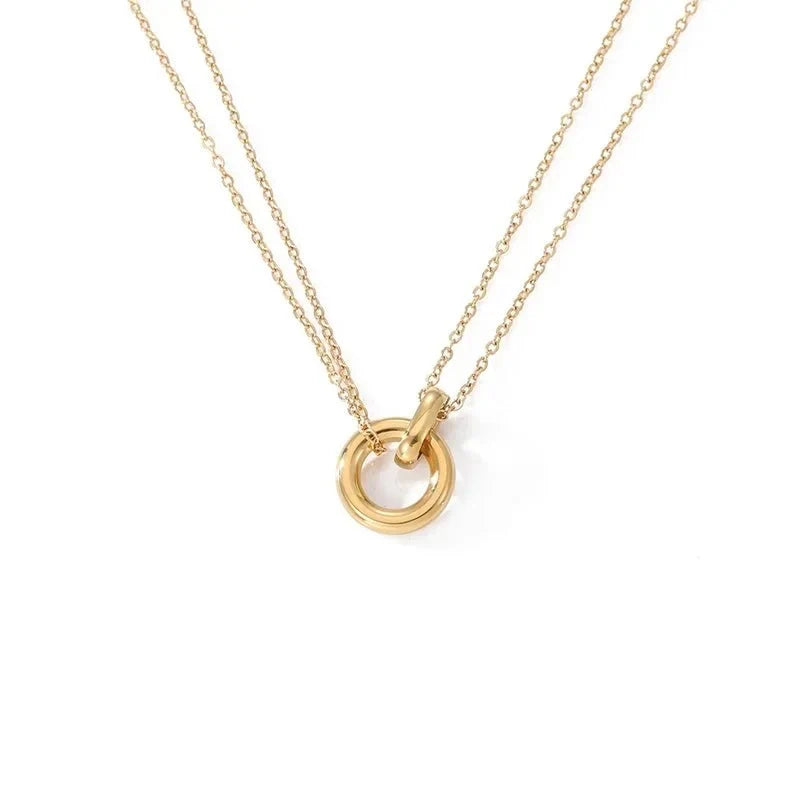 Dainty Circular Layered Love Necklace