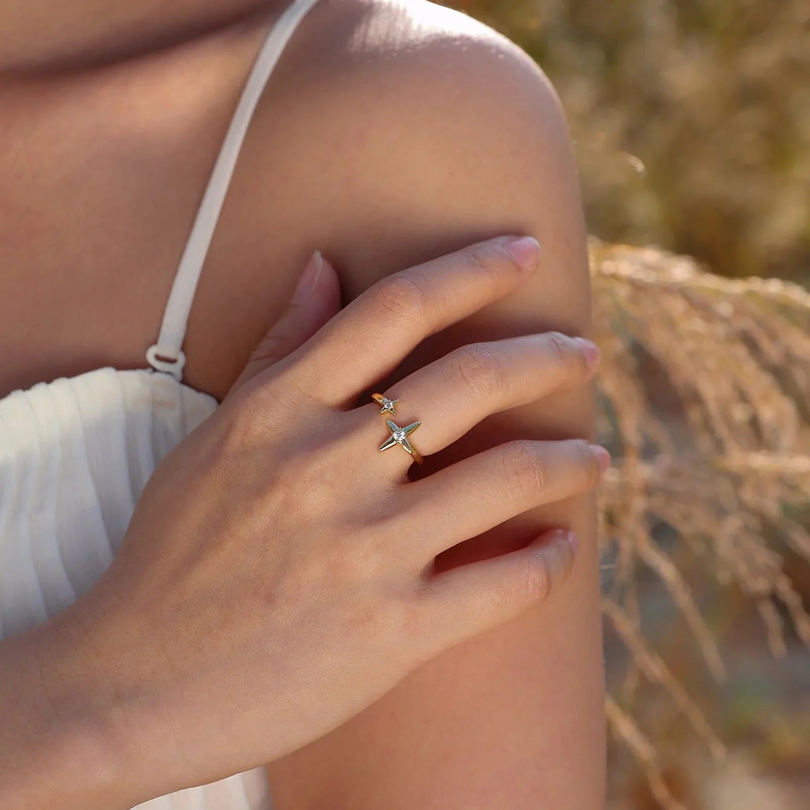 Dainty Diamond Adjustable Ring Stacks