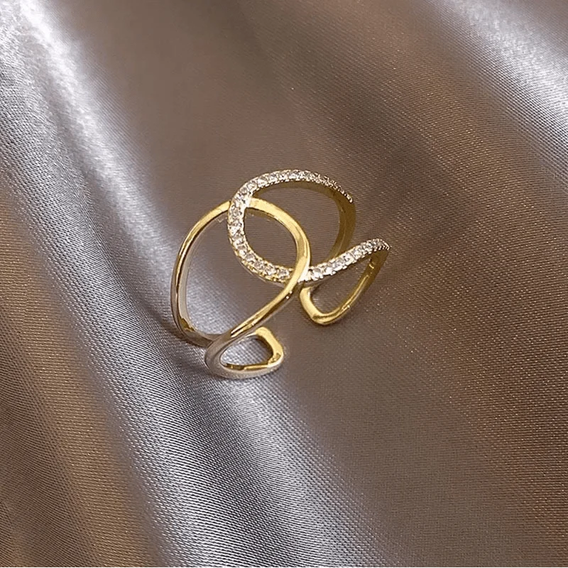 Dainty Diamond Dual Wrap Adjustable Ring