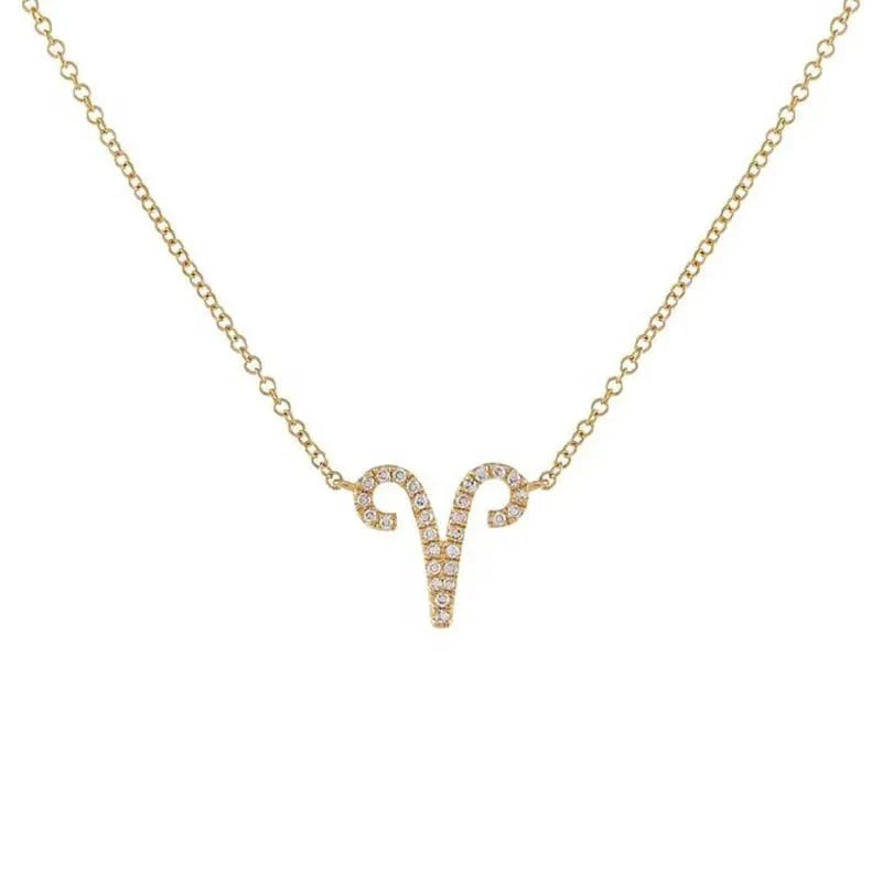 Dainty Diamond Zodiac Sign Necklace