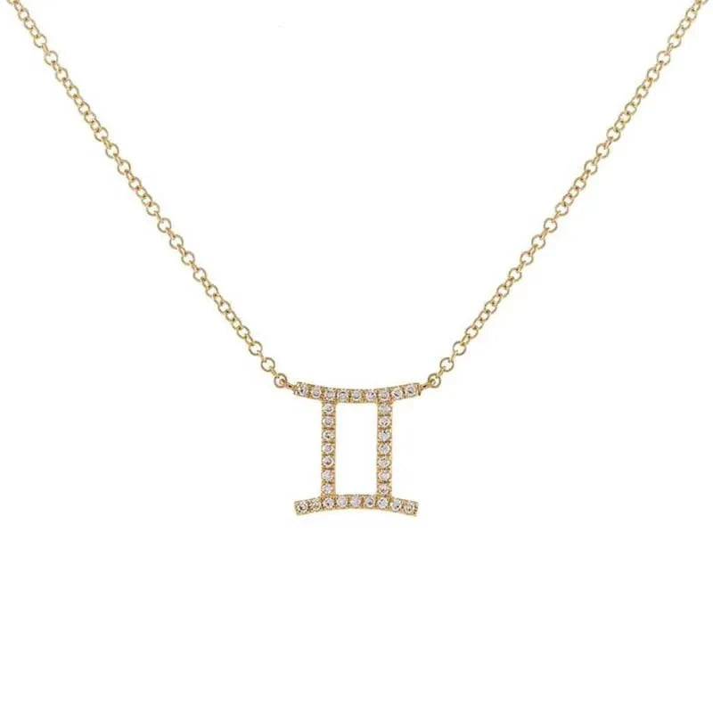 Dainty Diamond Zodiac Sign Necklace
