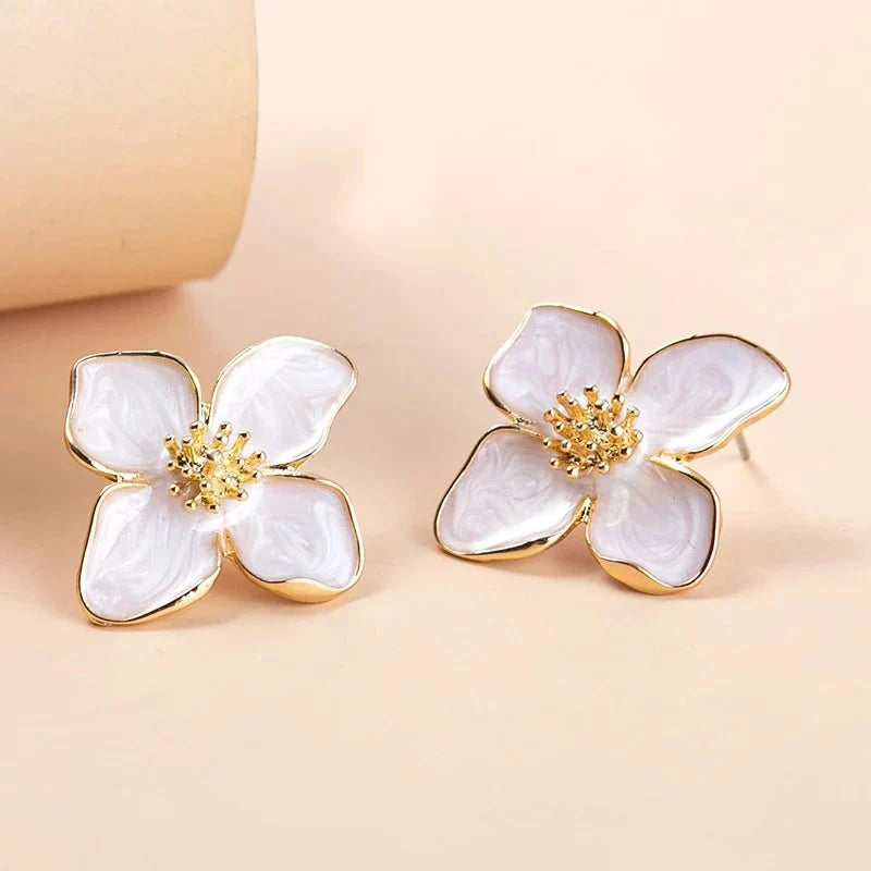 Dainty Floral Hibiscus Earrings