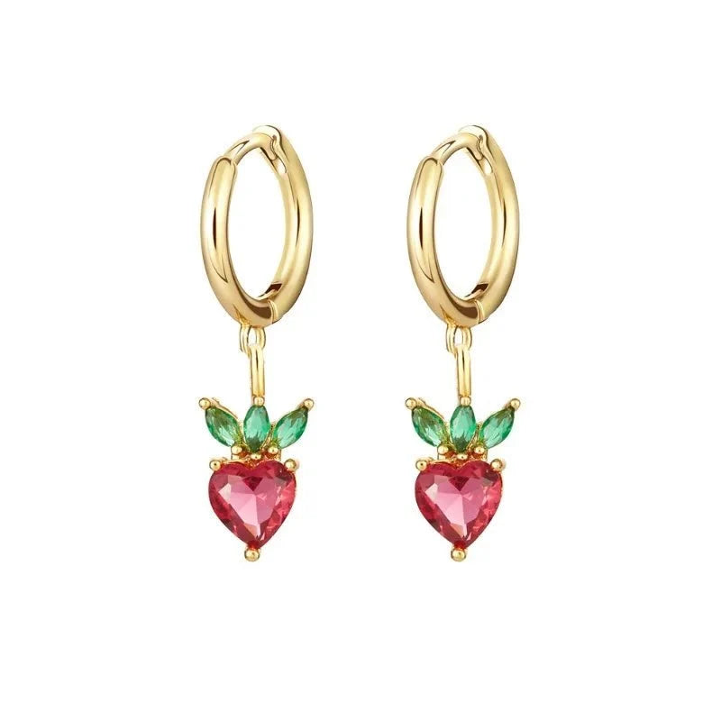Dainty Fruit Hoop & Stud Earrings