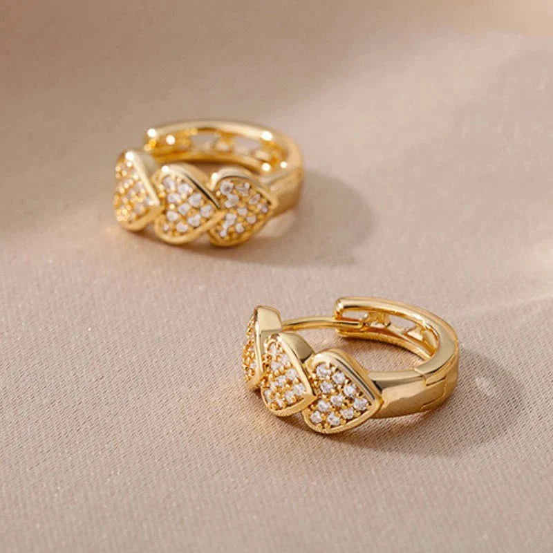 Dainty Hoop Heart Earrings