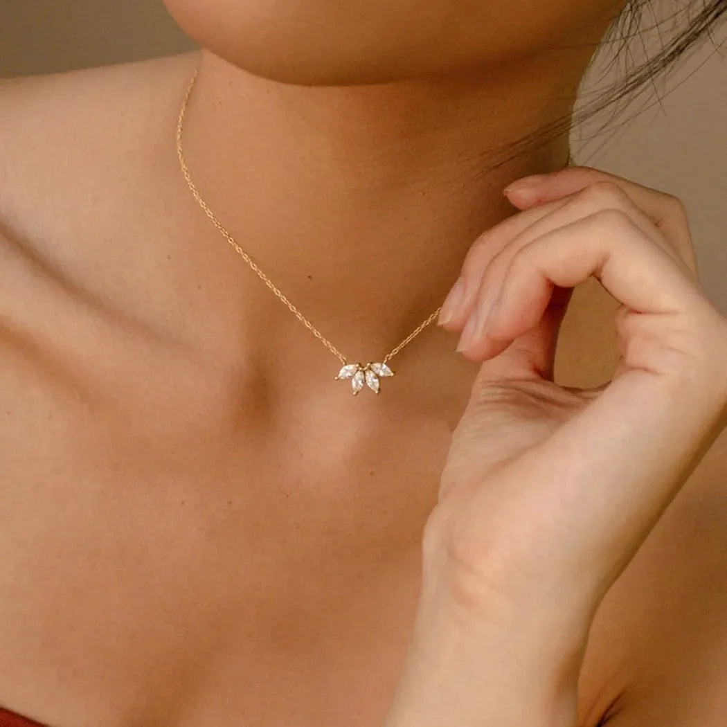 Dainty Lotus Floral Necklace