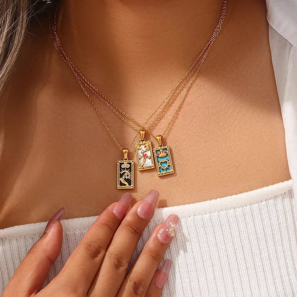 Dainty Tarot Charm Necklaces