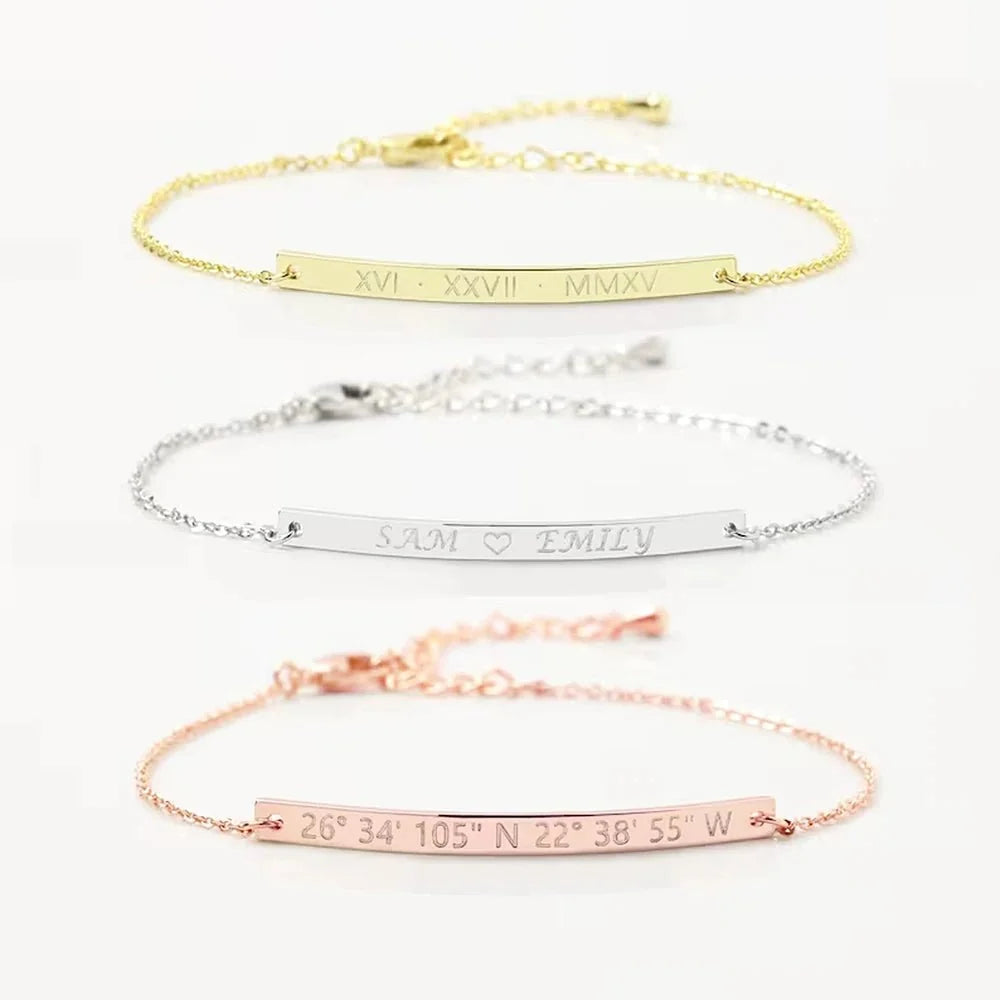 Dainty Thin Engraving Bracelet