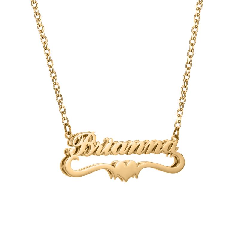 Personalized Name Plate Heart Necklace