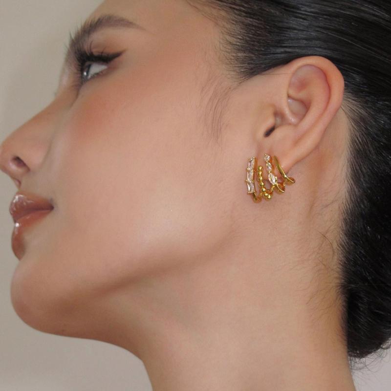 Diamond Accented Claw Stud Earrings