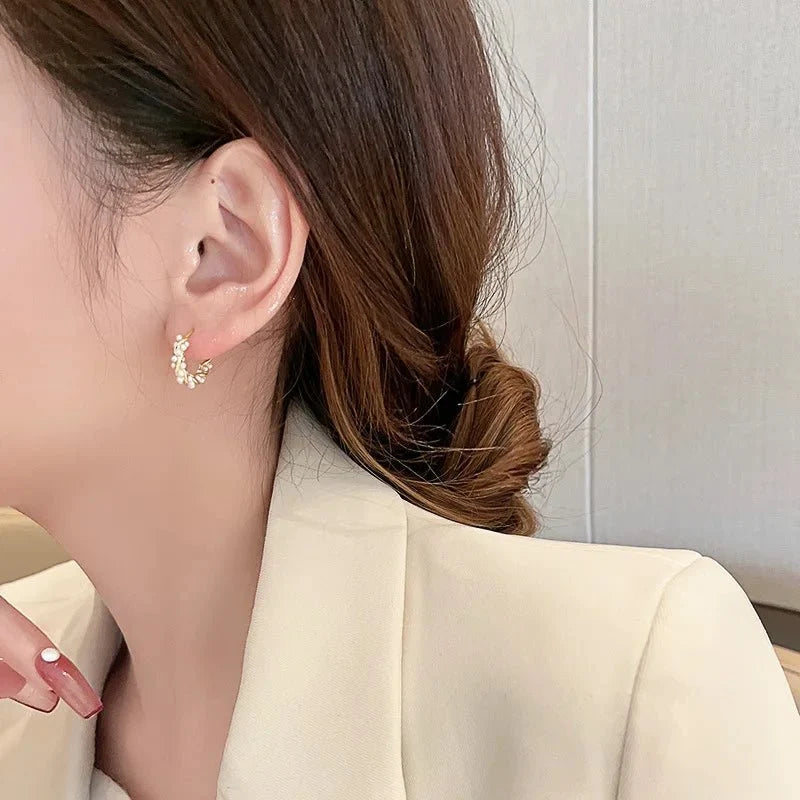 Elegant Beaded Hoop Earrings