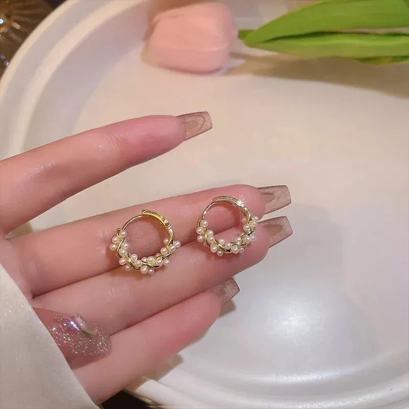 Elegant Beaded Hoop Earrings