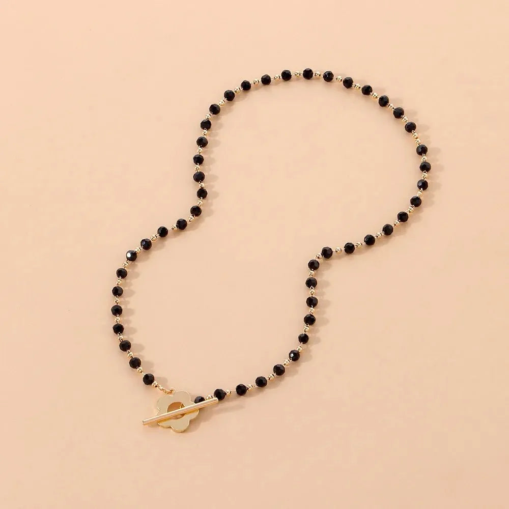 Floral Choker Flower Clasp Necklace