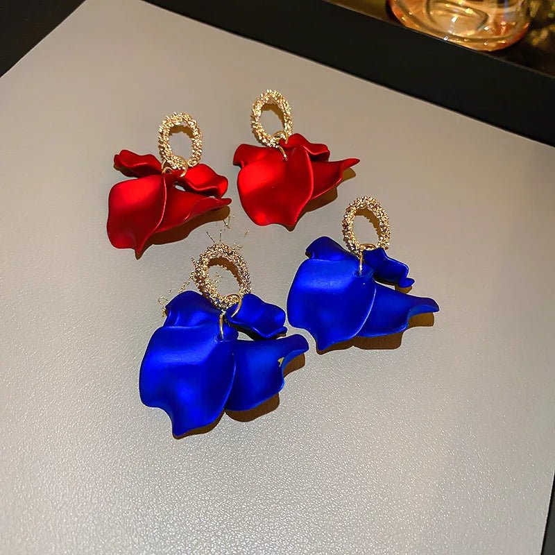 Floral Rose Petal Earrings