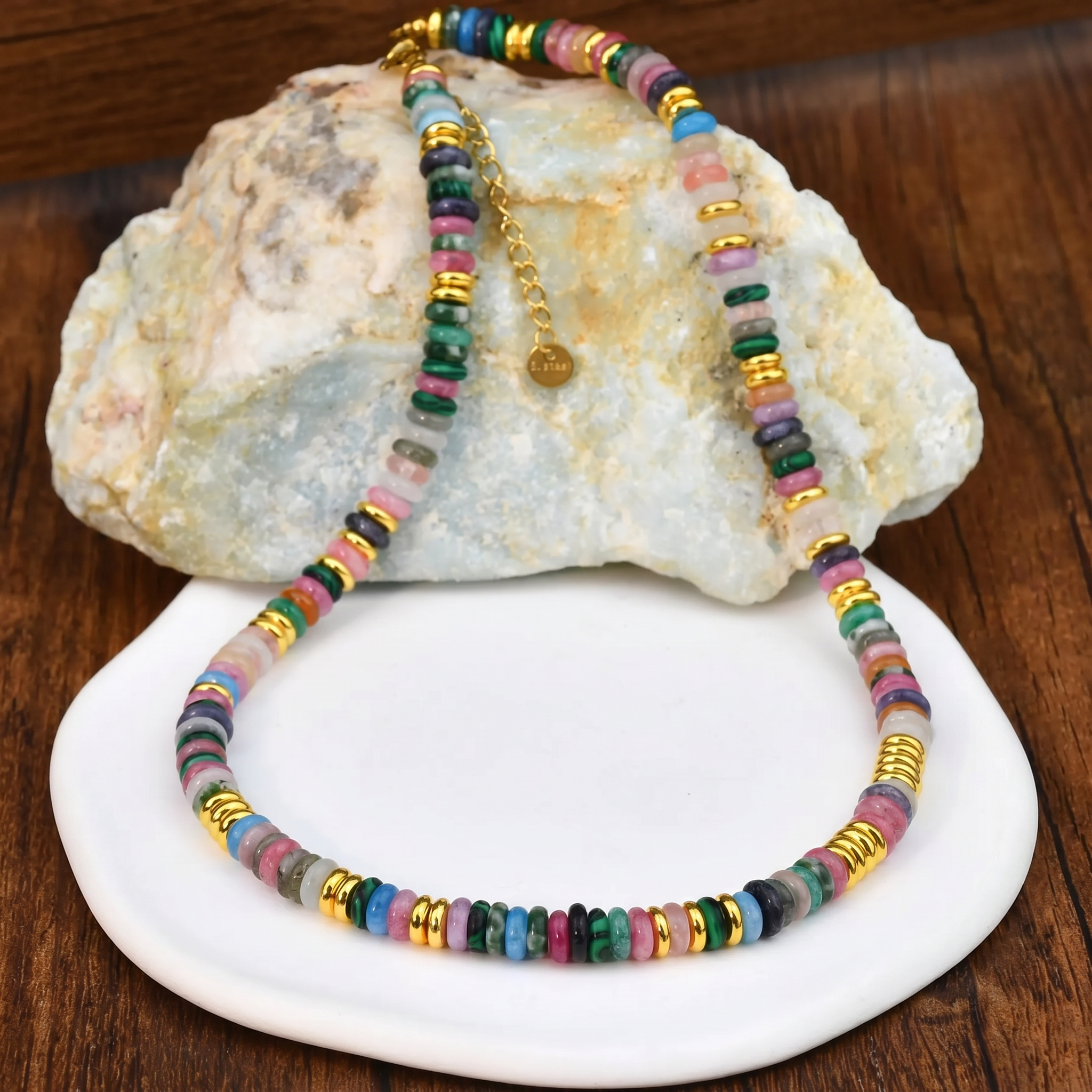 Gold Accented Boho Beaded Necklaces