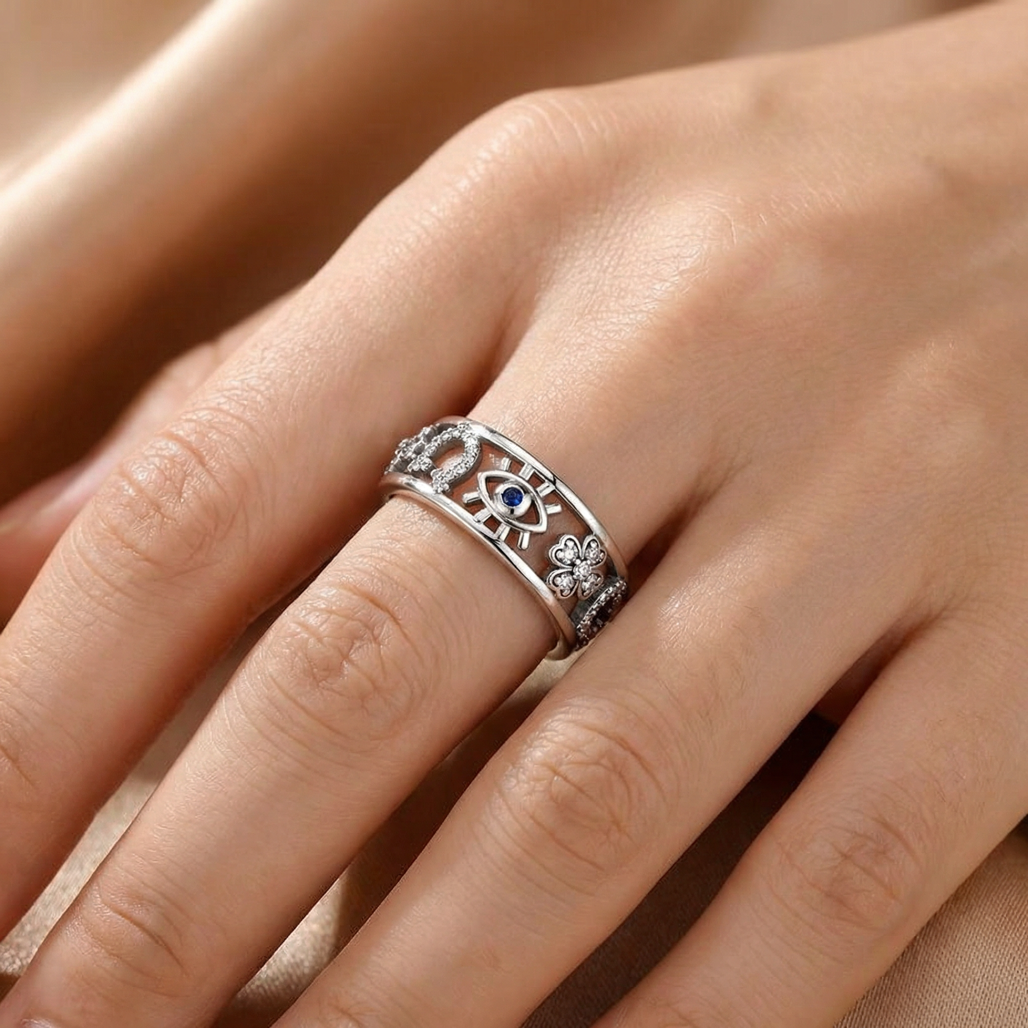 S925 Lucky Evil Eye Ring