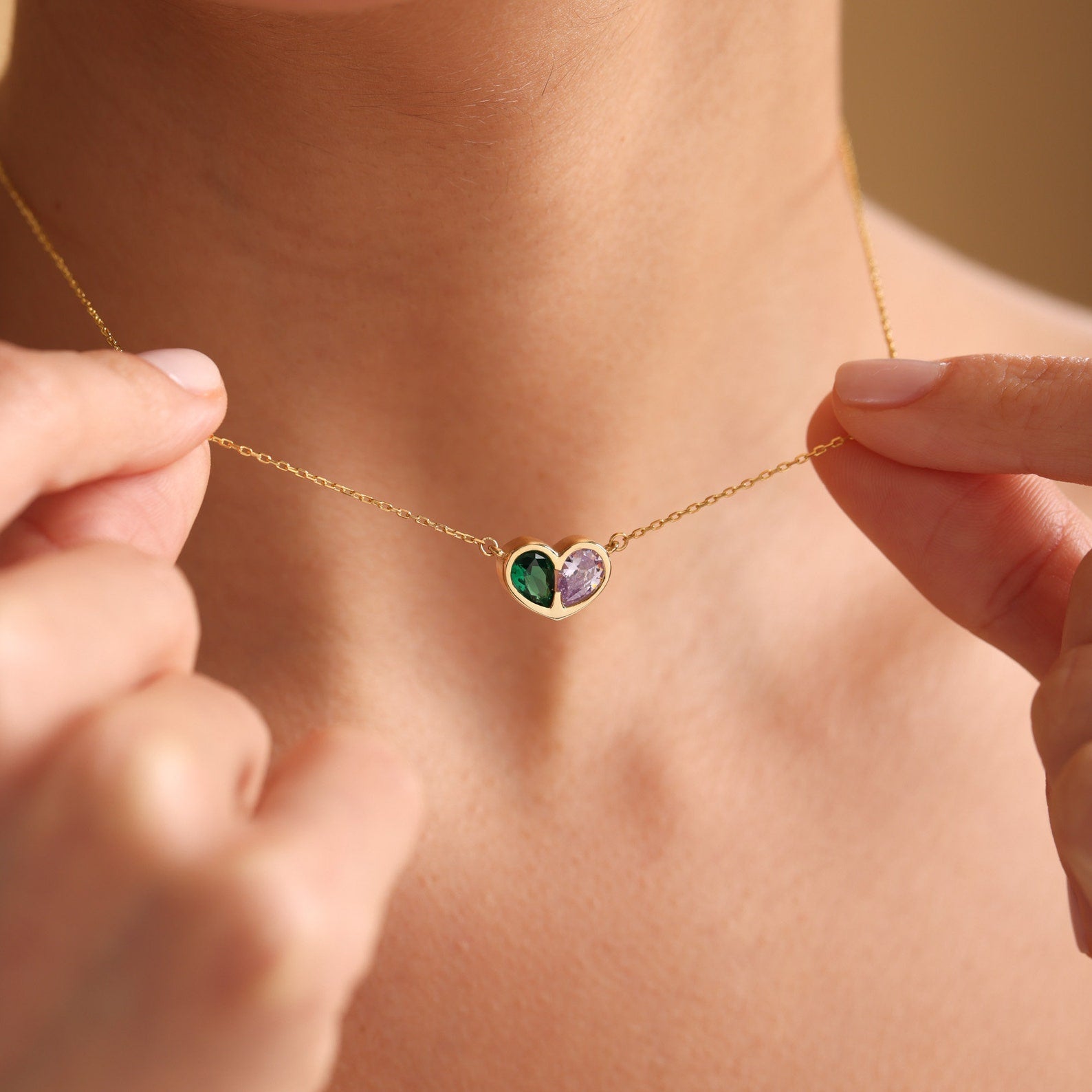Forever Linked Birthstone Heart Necklace & Bracelet