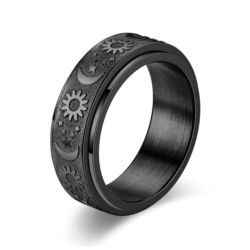Spinning Anxiety Relief Astrology Sun & Moon Ring