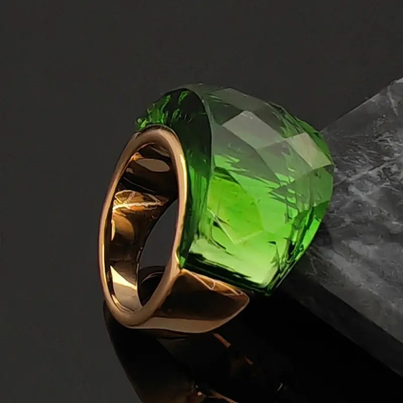 Boho Chunky Crystal Ring