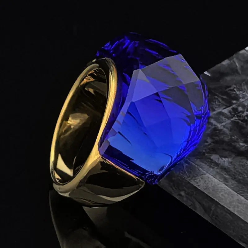 Boho Chunky Crystal Ring