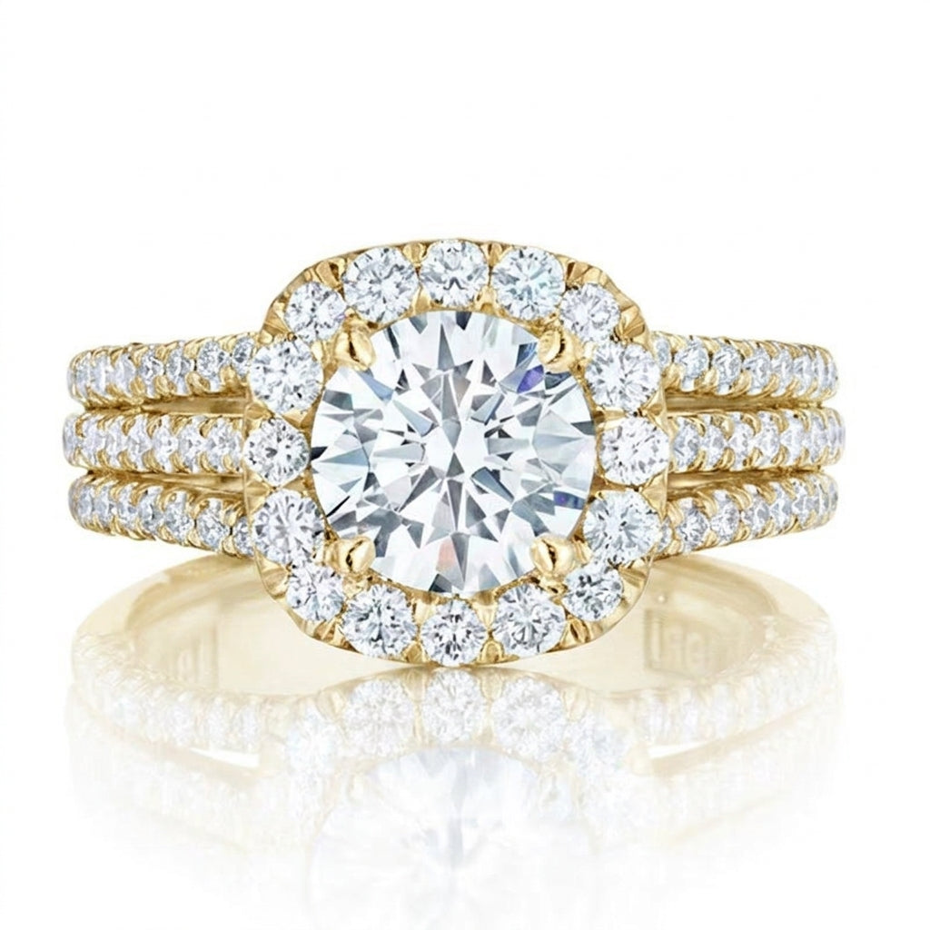 Bold Three Row Pavé Ring