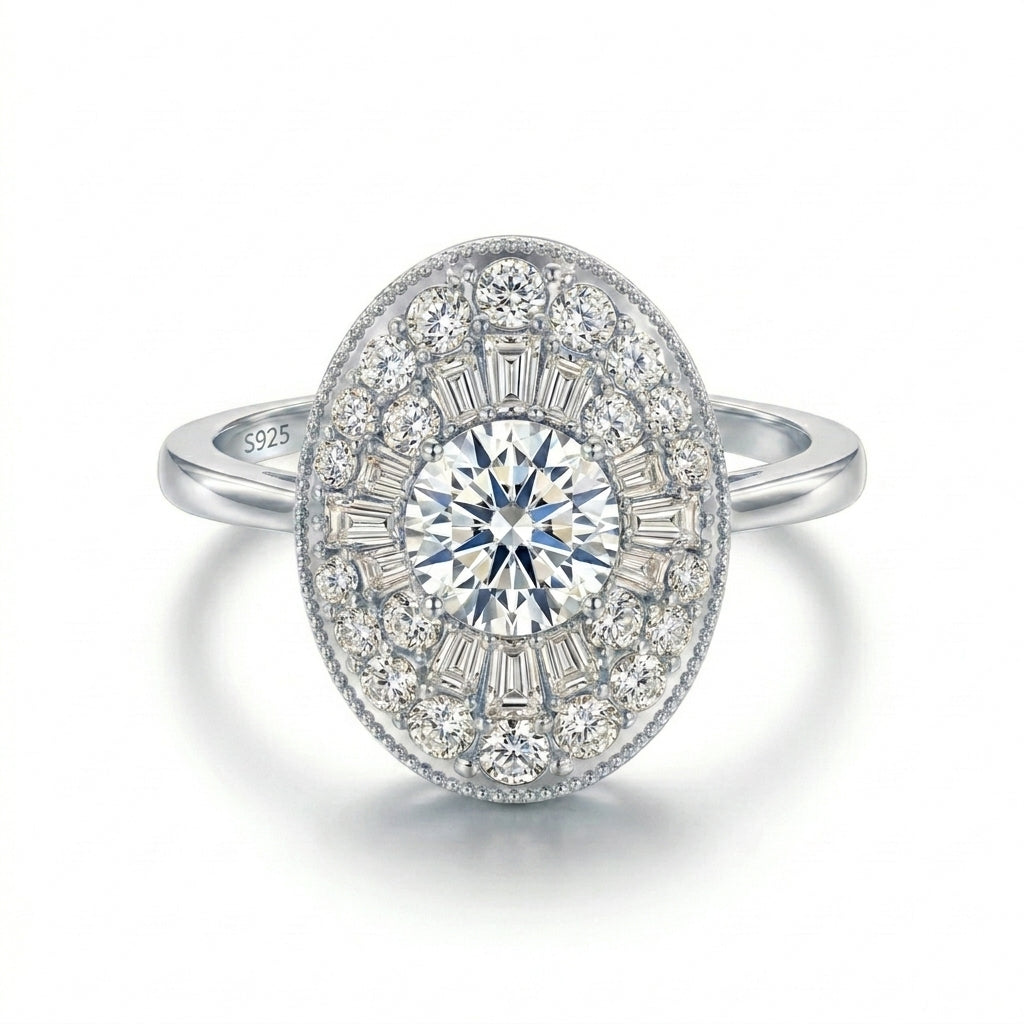 1ct Bold Oval Moissanite Ring