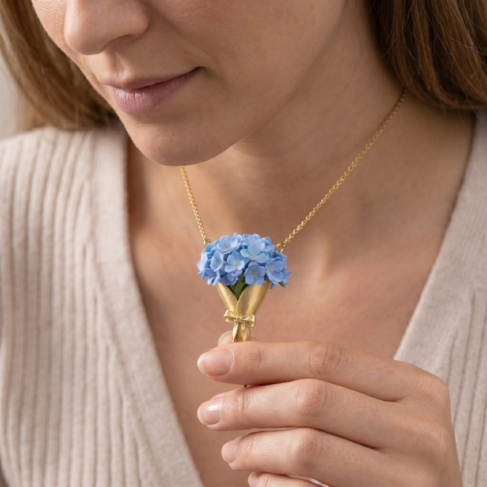 Feminine Floral Bouquet Necklace