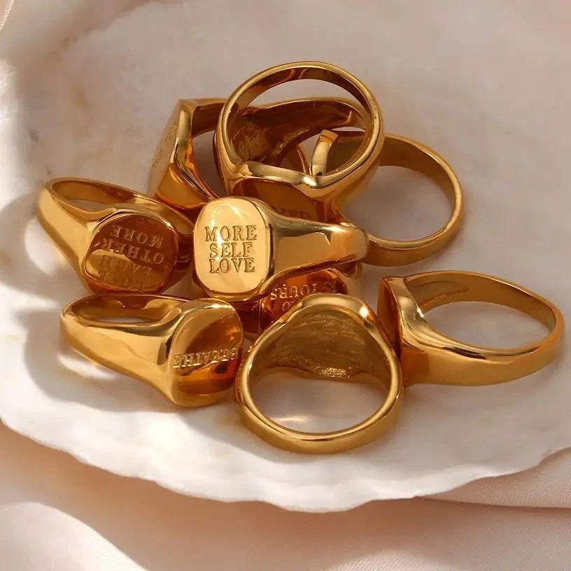 Positive Affirmation Engraved Rings