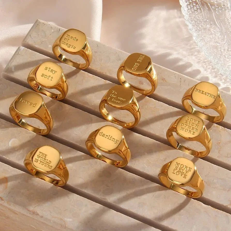 Positive Affirmation Engraved Rings
