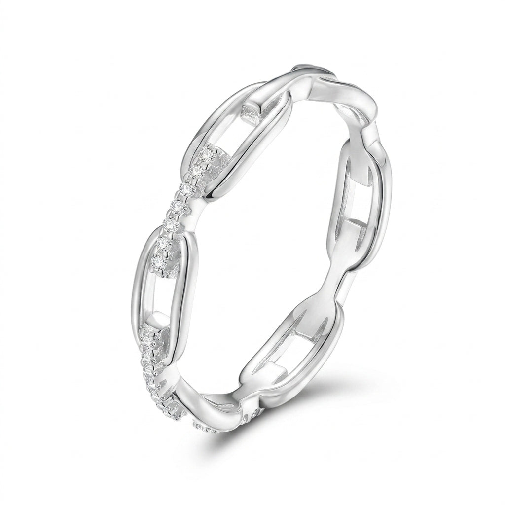 14k Diamond Accented Chain Ring
