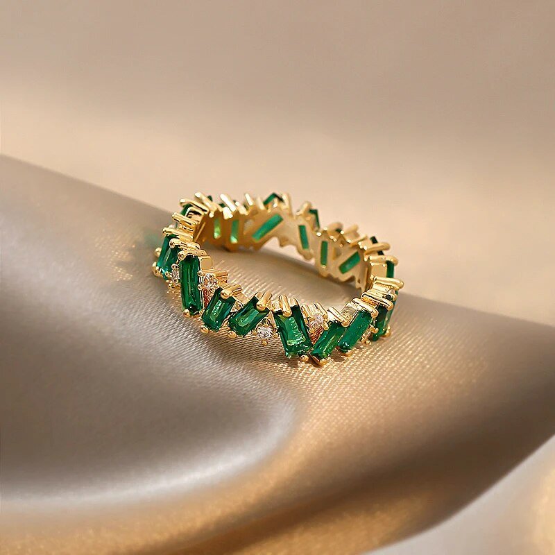 Staggering Baguette Crystal Rings
