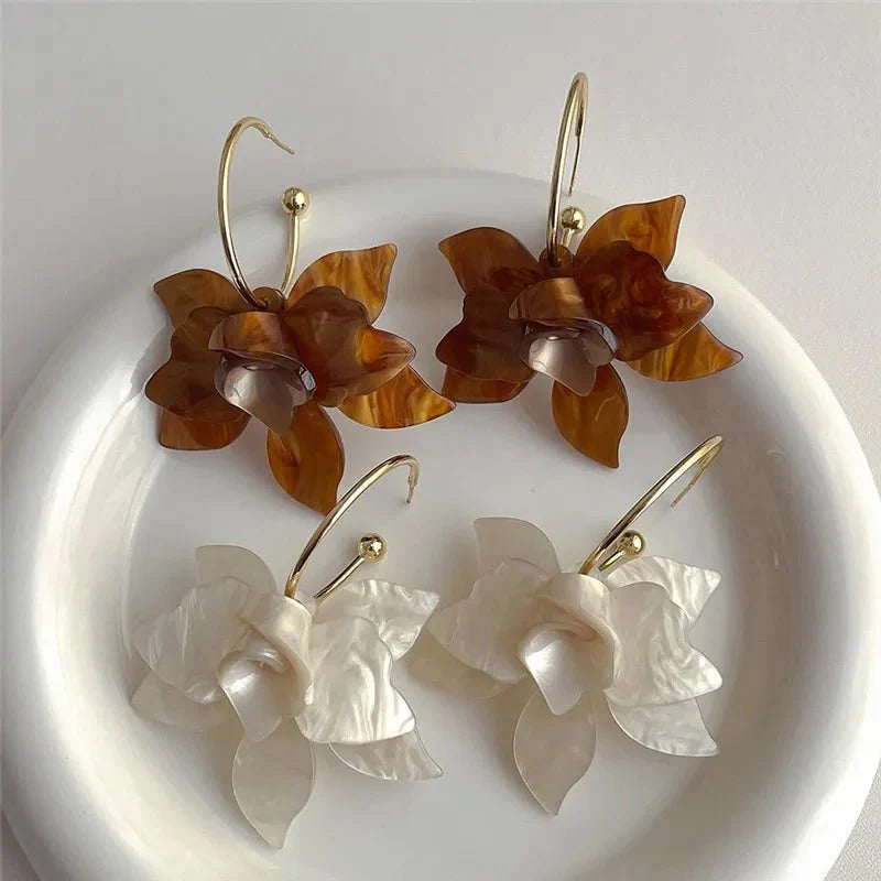 Statement Floral Hoop Earrings